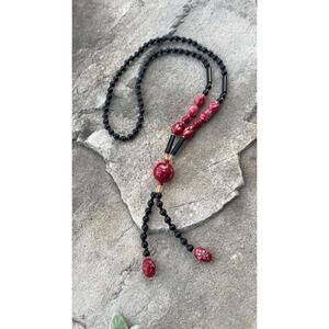 Gorgeous Vintage Chinese Lamp work Beaded necklace